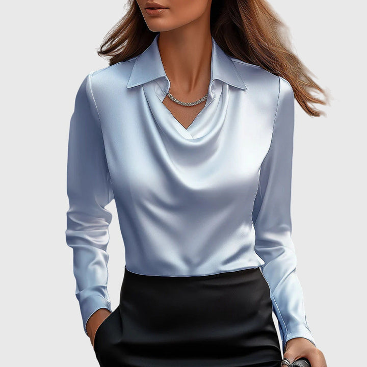 Ariella™ Satin Drape Collar Blouse