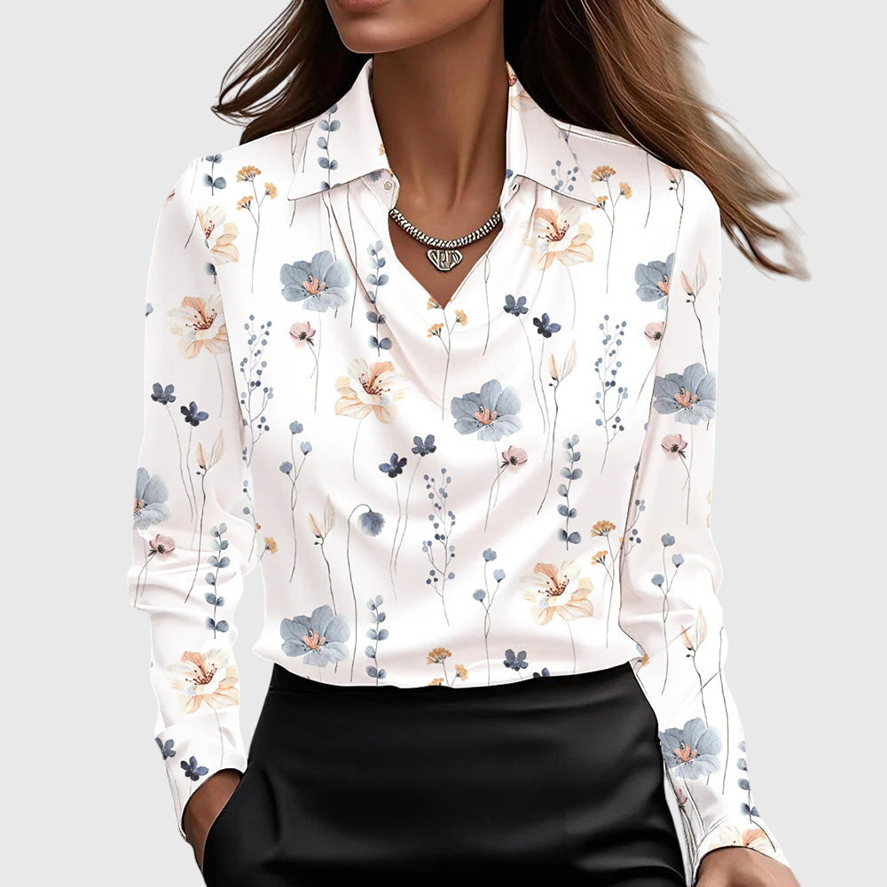 Ariella™ Satin Drape Collar Blouse